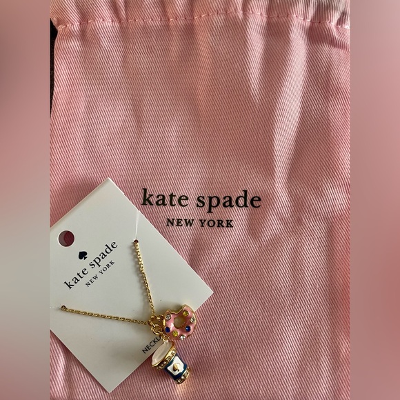 Kate Spade Coffee Break SET Donut Doughnut Crossbody, Cardholder & Necklace, NWT - Picture 3 of 16